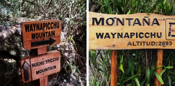 Huayna Picchu: Cartel de bienvenida