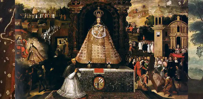 Pintura religiosa vinculada a la Escuela Cusqueña y el arte colonial peruano