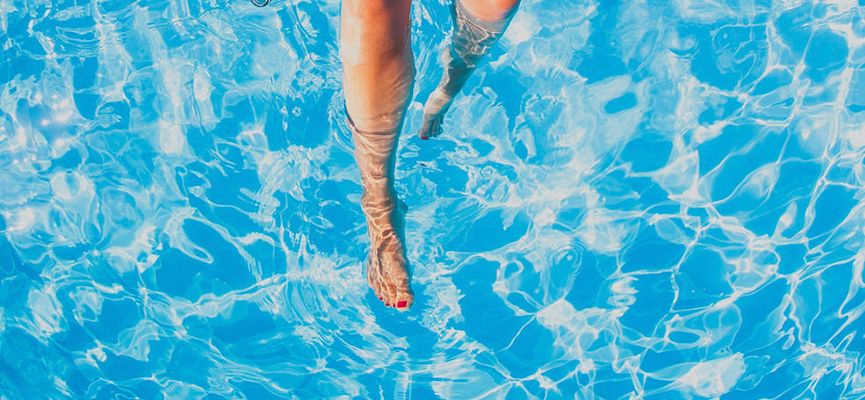 Beauty model in the pool