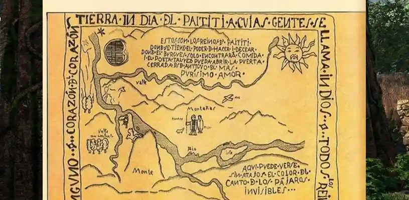 Mapa con diferentes zonas de Perú y Bolivia propuestas históricamente como ubicación de Paititi
