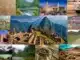 Collage of UNESCO World Heritage Sites in Peru featuring Machu Picchu, Cusco, Arequipa, Nazca Lines, Chavín de Huántar, Chan Chan, Qhapaq Ñan, and Amazon landscapes