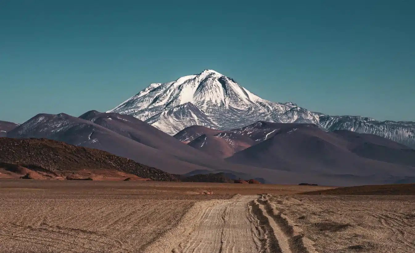 Llullaillaco volcano rising above the high-altitude desert on the Chile–Argentina border