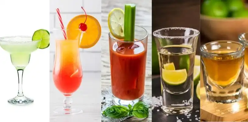 Cócteles con tequila como margarita, tequila sunrise, sangrita y shots