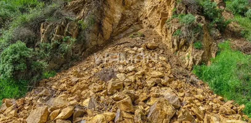 Landslide near the Inca Trail
