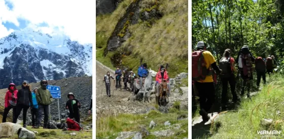 ¿Qué es el Salkantay trek? - Excursionistas recorriendo la ruta del Salkantay