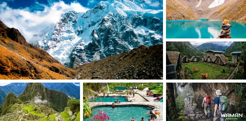 Atractivos a lo largo del Salkantay trek - Nevado Salkantay, laguna Humantay, Chaullay, Bosque Nuboso, Cocalmayo y Machu Picchu