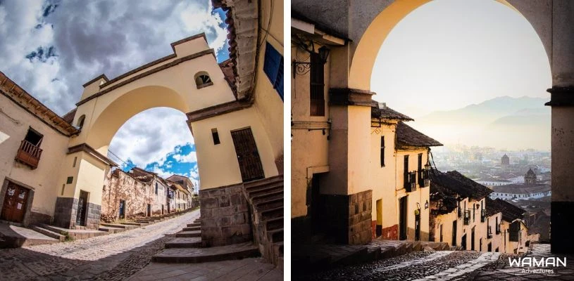 Cuesta de Santa ana, el arco es uno de los mas antiguos del Cusco