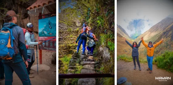 la experiencia de un guíado y atravesar sendero y caminos del Camino Inca por los turistas