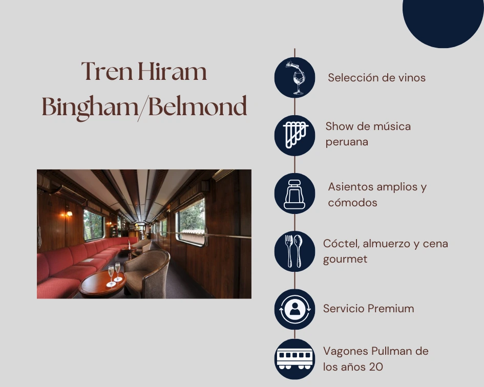 características del tren hiram bingham a machu picchu