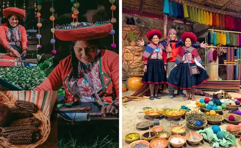 El turista explora los centros textiles de Chinchero, asombrado por su arte y tradición.