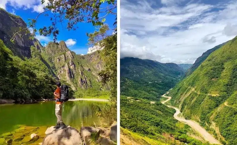 El viajero contempla diversos paisajes en el trayecto de la Hidroeléctrica a Machu Picchu.