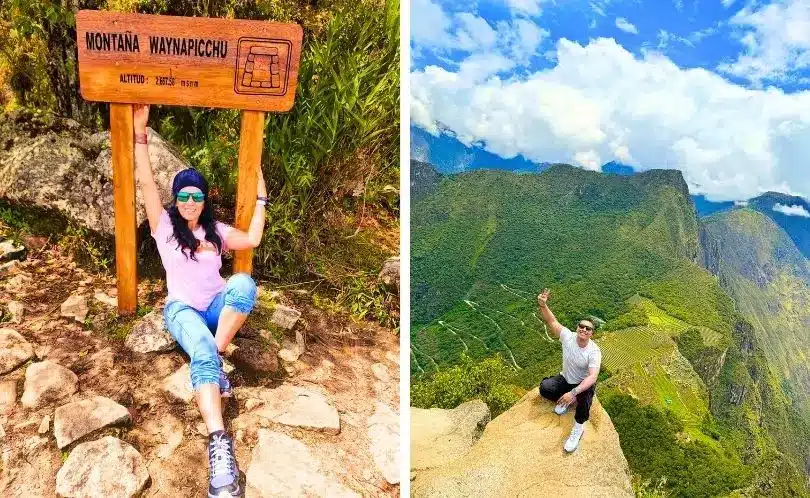 The summit of Huayna Picchu offers dramatic views of Machu Picchu below.