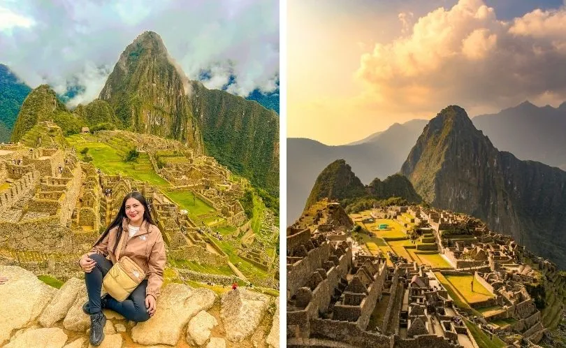 La turista viaja sola ya que es seguro Machu Picchu.
