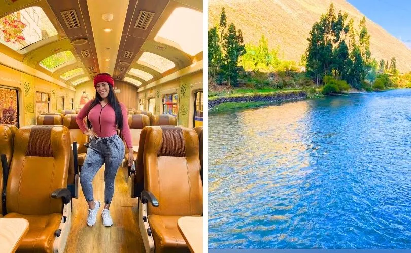 La viajera tiene una experiencia maravillosa al apreciar diferentes panoramas.