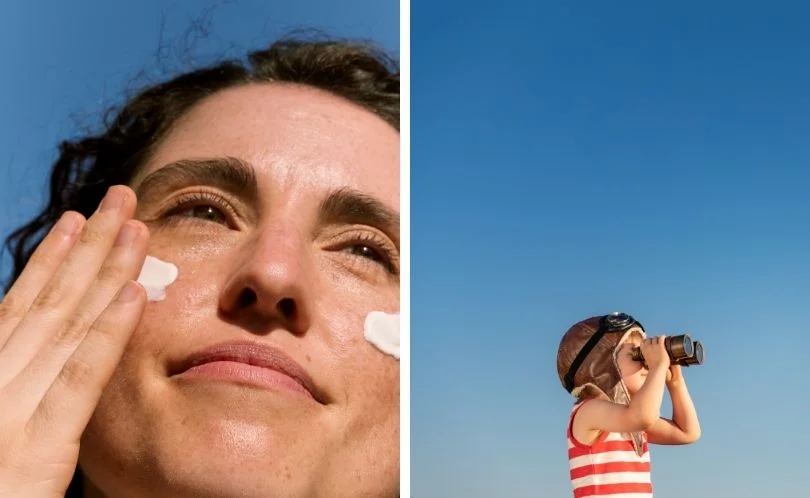 Cerca de la playa, el sol puede estar muy fuerte, por lo que se recomienda usar protector solar.