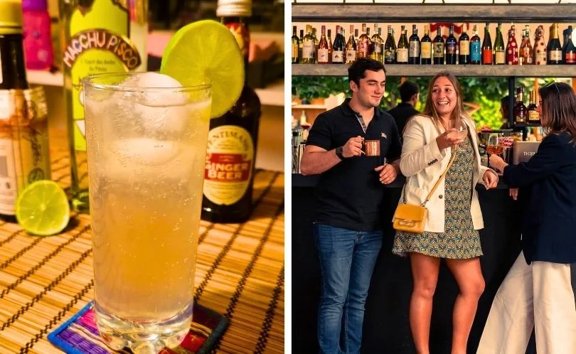 Tall Pisco Chilcano with ice and lime served in Peru