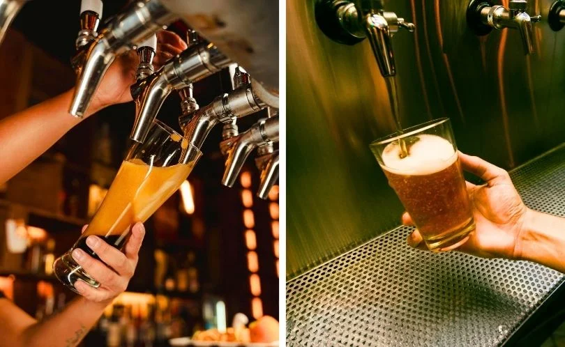 Craft beer being poured into a glass in Peru’s Sacred Valley