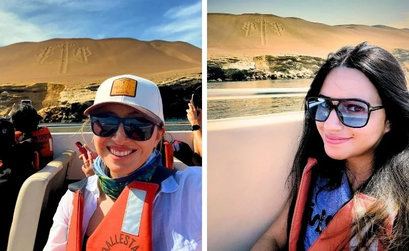 Navegación cerca del Candelabro de Paracas durante un tour desde Lima