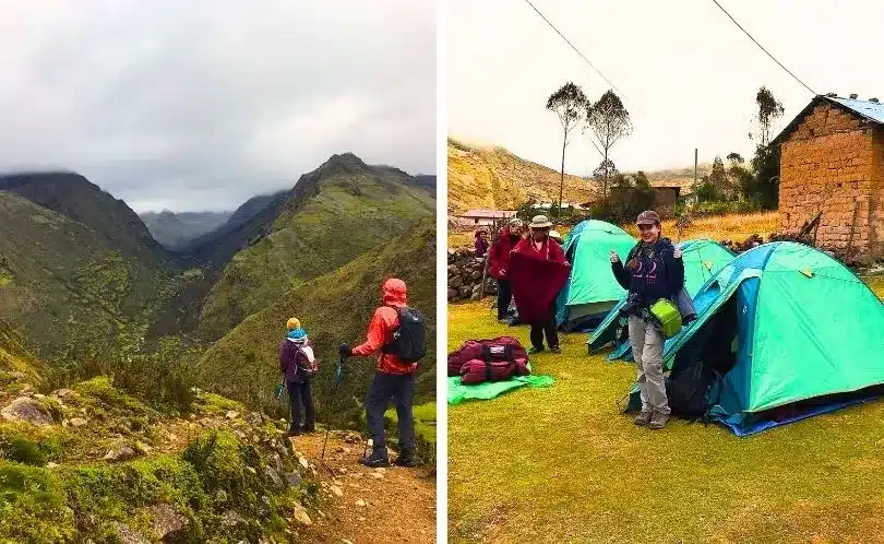 Los viajeros realizan caminatas y acampan en las comunidades de Calca.