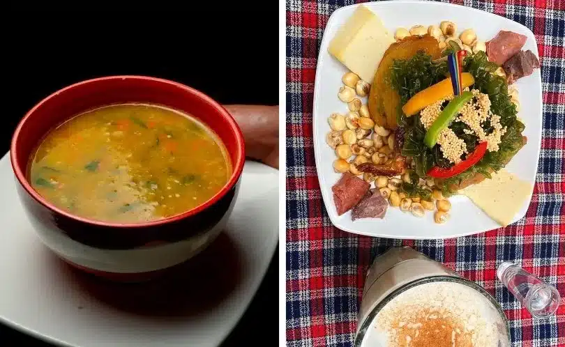 A traditional Cusco dish served on a rustic table includes local ingredients and Andean flavors, showcasing authentic Cusqueñan cuisine popular among visitors exploring Cusco.