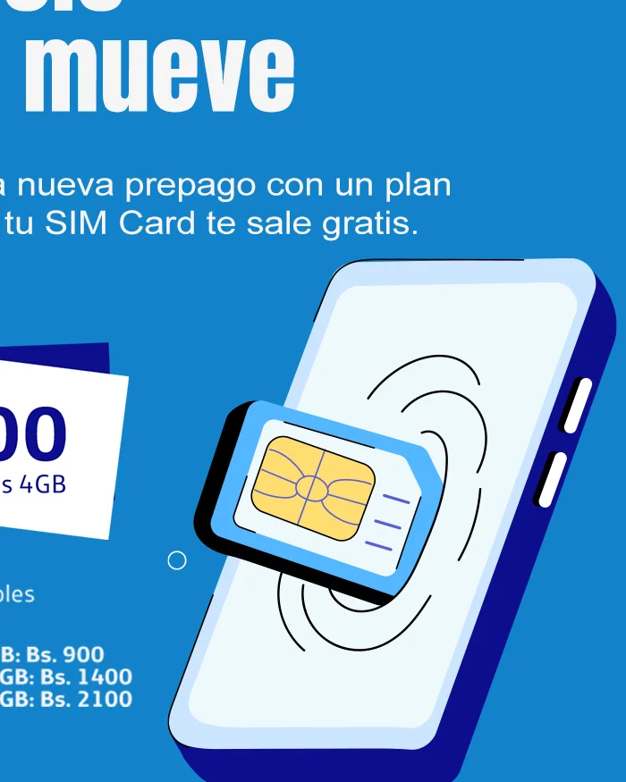 En el diseño aparece una ilustración de un teléfono móvil y una tarjeta SIM, simbolizando la activación del servicio.