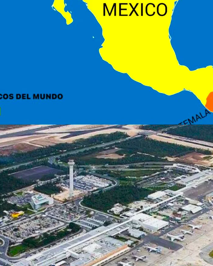 La pista y las plataformas están repletas de aviones estacionados y listos para despegar o aterrizar.