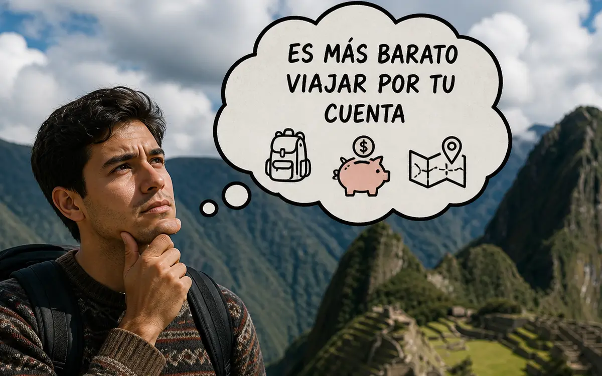 Viajero comparando opciones antes de organizar una ruta por Perú