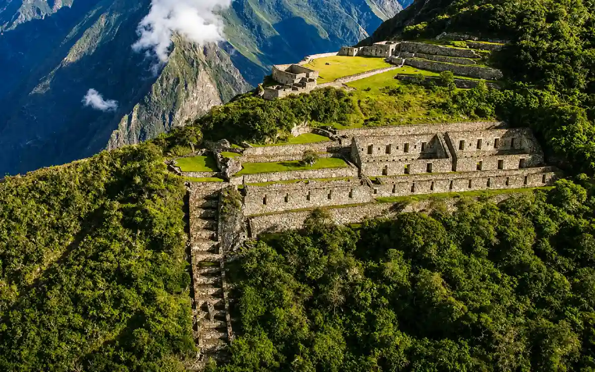 Imagen aérea de la fortaleza de Vilcabamba