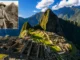 Vista panorámica de Machu Picchu y una fotografía de Hiram Bingham.