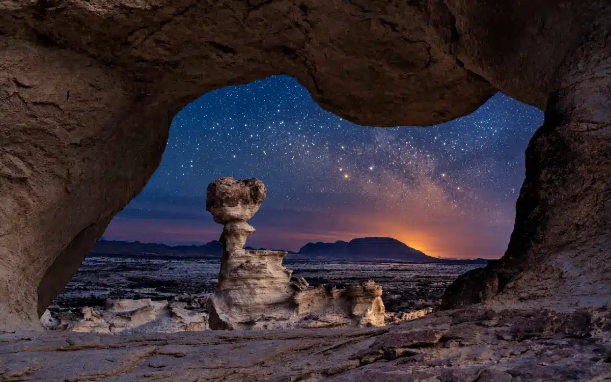 Vista nocturna del Parque Natural Provincial Ischigualasto, San Juan, Argentina