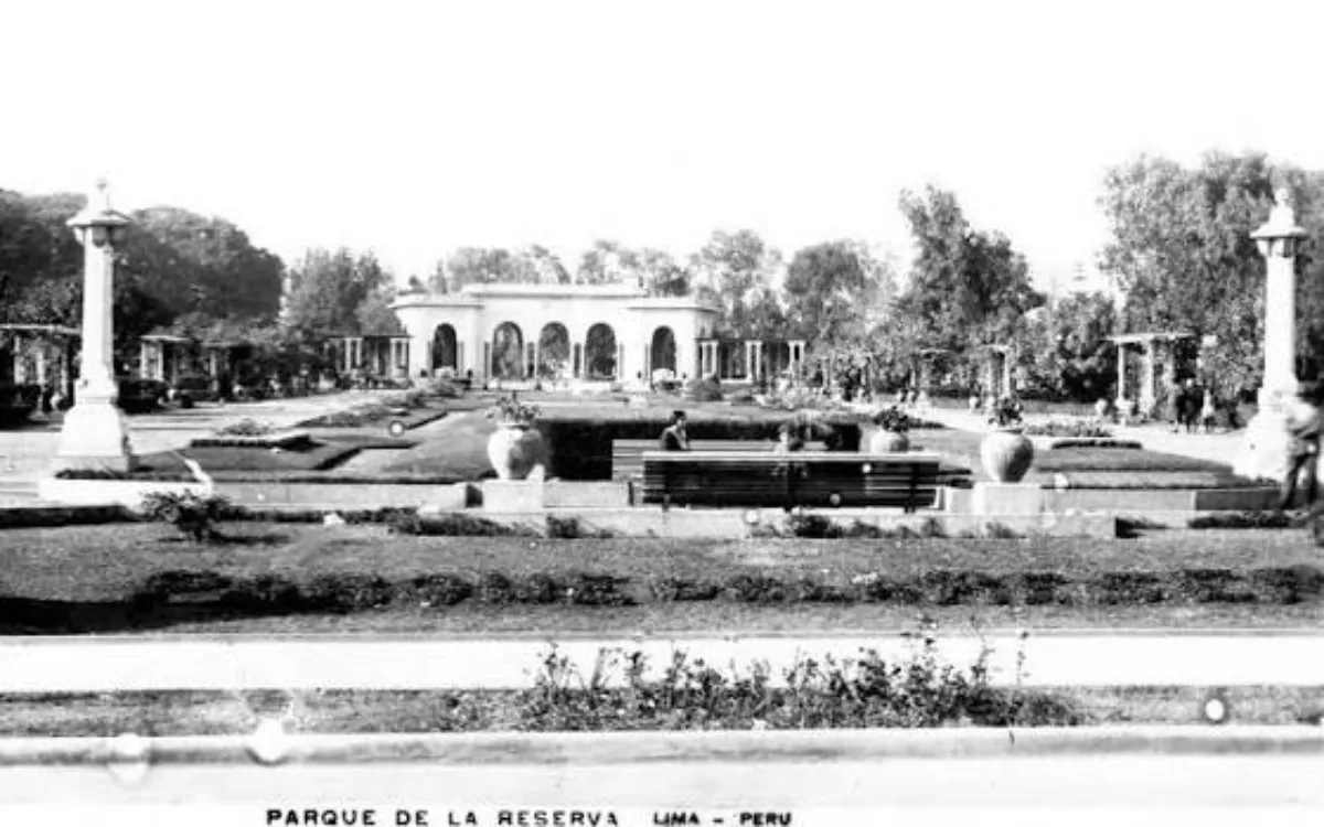 Vista histórica del Parque de la Reserva en Lima antes del Circuito Mágico del Agua